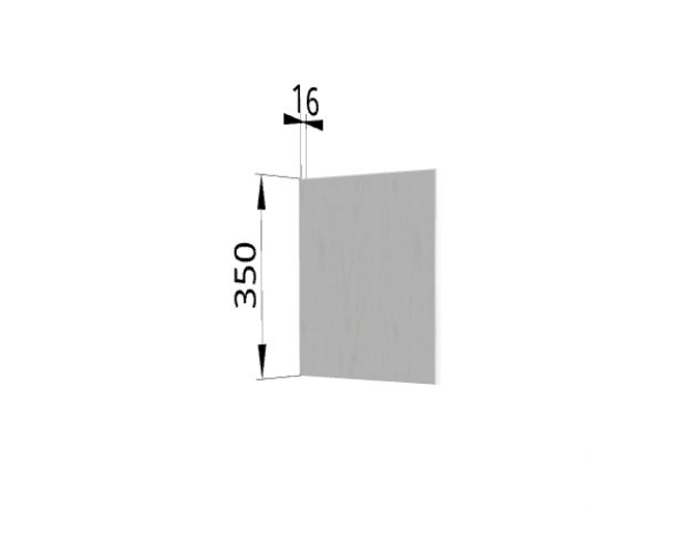 Панель торцевая (для шкафа горизонтального высотой 350 мм) ПГ Мелисса (Графит скин)