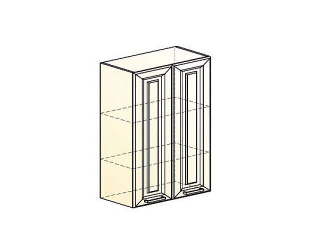 Мишель Шкаф навесной L600 Н900 (2 дв. гл.) (эмаль) (белый/серый)