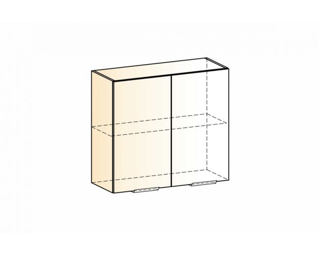 Стоун Шкаф навесной L800 Н720 (2 дв. гл.) (белый/палисандр)