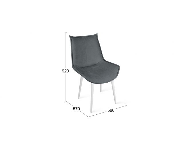 Стул металлический «Тейлор» К1С Исп. 2 Белый/Микровелюр Jercy Graphite